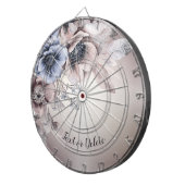 Aquarel Pastel Blauw Beige bloemen Elegant Dartbord (Voorkant Rechts)