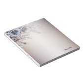 Aquarel Pastel Blauw Beige bloemen Elegant Notitieblok (Schuin)