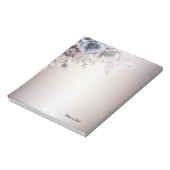 Aquarel Pastel Blauw Beige bloemen Elegant Notitieblok (Linkerzijde)