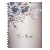 Aquarel Pastel Blauw Beige bloemen Elegant Notitieboek (Voorkant)