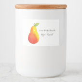 Aquarel Peer Voedselcontainer Etiket (Voorkant)