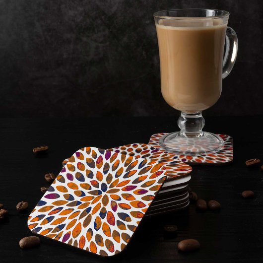 Aquarel penseelstreken - roestig effect kartonnen onderzetters