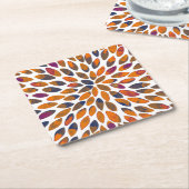 Aquarel penseelstreken - roestig effect kartonnen onderzetters (Schuin)