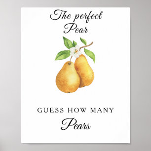 Aquarel peren bruiloftsfeest Hoeveel peren Poster