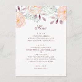 Aquarel perzik bloem. Botanische bruiloft. Bloem Menu