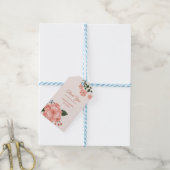Aquarel Perzik Bloem Dank Je Cadeaulabel (Met Touw)
