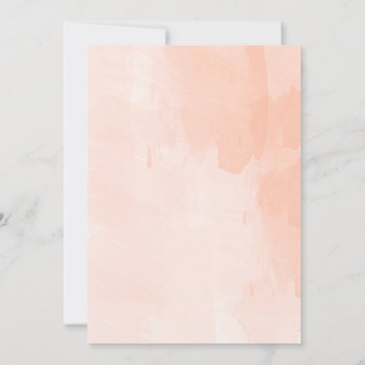 Aquarel Perzik Blozende Roze Bloemige Lente Bruilo Kaart (Achterkant)