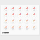 Aquarel perzik dank je ronde sticker (Vel)