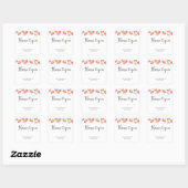 Aquarel perzik dank je vierkante sticker (Vel)