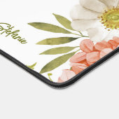 Aquarel Perzik Hydrangeas Bloemen gepersonaliseerd Bureaumat (Hoek)