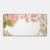 Aquarel Perzik Hydrangeas Bloemen gepersonaliseerd Bureaumat (Voorkant)