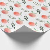 Aquarel Perzik Patroon Cadeaupapier (Hoek)