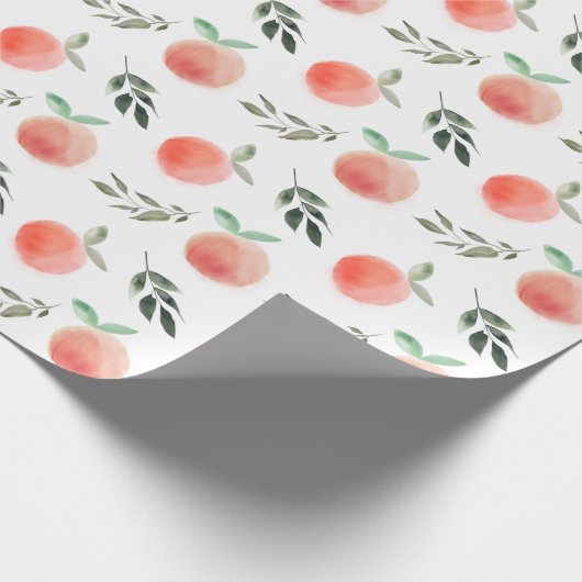 Aquarel Perzik Patroon Cadeaupapier (Hoek)