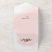 Aquarel Perzik Wassen Moderne bruiloft uitnodigen All In One Uitnodiging (Buitenkant)