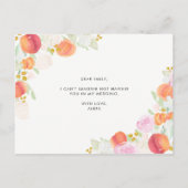 Aquarel Perziken & Bloemen Wees Mijn Getuige Uitnodiging Briefkaart (Achterkant)
