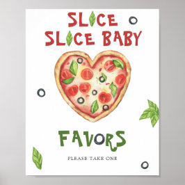 Aquarel pizza baby shower cadeautjes poster