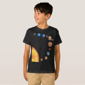 Aquarel Planeten Zon Aarde Mars Jupiter Saturnus T-shirt (Voorkant volledig)