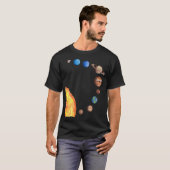 Aquarel Planeten Zon Aarde Mars Jupiter Saturnus T-shirt (Voorkant volledig)