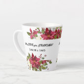 Aquarel Poinsettia Love Oma Monogram Latte Mok (Linkerhoek)