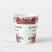 Aquarel Poinsettia Love Oma Monogram Latte Mok (Voorkant)