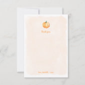 Aquarel pompoen babyshower bedankje bedankkaart (Voorkant)