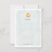 Aquarel pompoen babyshower bedankje bedankkaart (Voorkant)