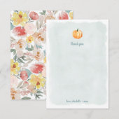 Aquarel pompoen babyshower bedankje bedankkaart (Voorkant / Achterkant)