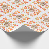 Aquarel Pompoen Turkije Patroon Thanksgiving Cadeaupapier (Hoek)