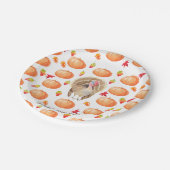 Aquarel Pompoen Turkije Patroon Thanksgiving Papieren Bordje (Gekanteld)