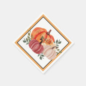 Aquarel pompoenen met aangepaste tekst servet (Hoek)