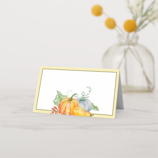 Aquarel pompoenen plaatskaartje (Voorkant)