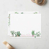 Aquarel Potplanten Briefkaart (Voorkant / Achterkant in situ)