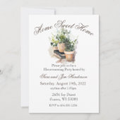 Aquarel Potplanten Housewarming Uitnodiging (Voorkant)