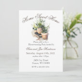 Aquarel Potplanten Housewarming Uitnodiging (Staand voorkant)