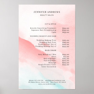 Aquarel Prijslijst Poster