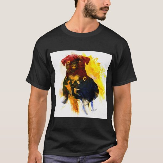 Aquarel Pug Puppy T-shirt (Voorkant)