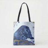 Aquarel Pug van Novy Canvas tas (Voorkant)
