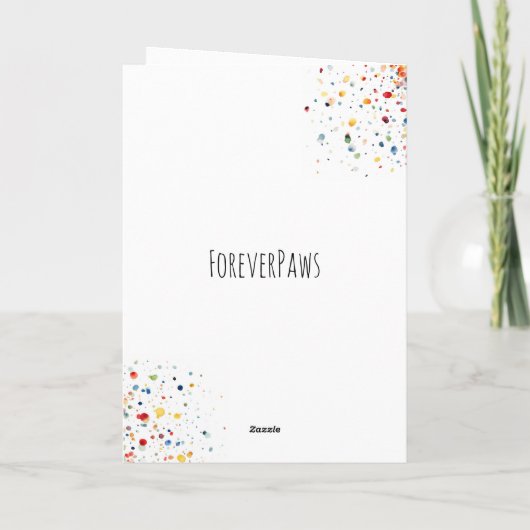 Aquarel Pug Verjaardag Kaart (Achterkant)