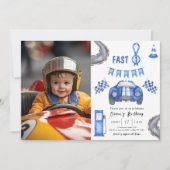 Aquarel raceauto eerste verjaardag snelle kaart (Voorkant)