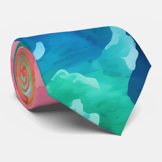 Aquarel Rainbow Art Stropdas (Opgerold)