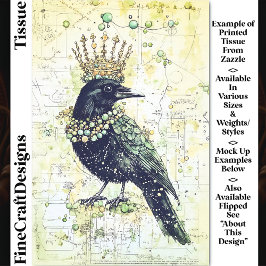 Aquarel Raven, Kroon & Hanger DK8RF Decoupage Tissuepapier