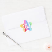 Aquarel Regenboog 100 - Nummers Star Sticker (Envelop)