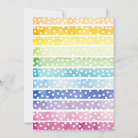 Aquarel Regenboog Baby Borrelfeest Uitnodiging (Achterkant)