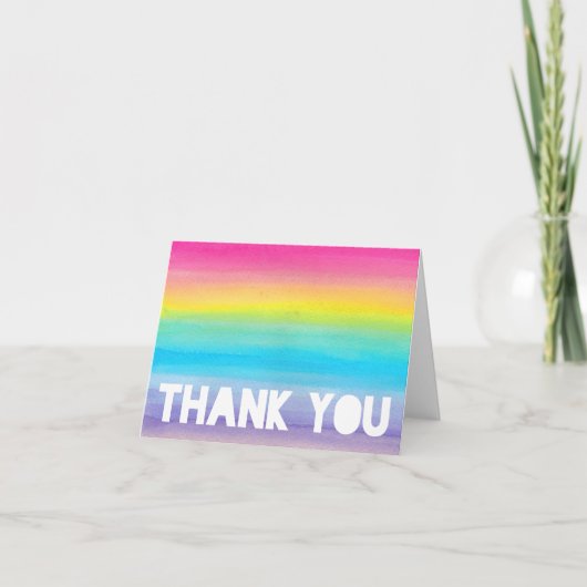 Aquarel Regenboog Bedankkaart (Voorkant)