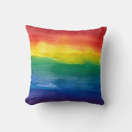 Aquarel Regenboog Draaikussen Kussen (Voorkant)