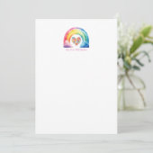 Aquarel Regenboog Persoonlijke Briefpapier Bedankkaart (Staand voorkant)