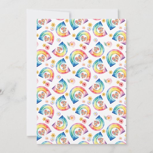 Aquarel Regenboog Persoonlijke Briefpapier Bedankkaart (Achterkant)