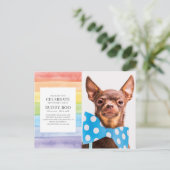 Aquarel Regenboog Strepen Huisdier Herdenkingsuitn Briefkaart (Staand voorkant)