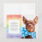 Aquarel Regenboog Strepen Huisdier Herdenkingsuitn Briefkaart (Voorkant / Achterkant)