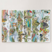 Aquarel Reis Collage Legpuzzel (Horizontaal)